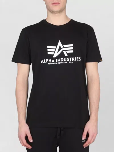 Alpha Industries Logo Crew Neck Short Sleeve T-shirt In Black