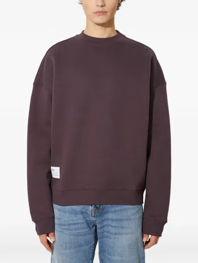 Alpha Industries Logo Crew-neck Sweater In Burgundy