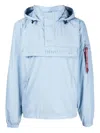 Alpha Industries Logo-embroidered Hooded Jacket In Blue