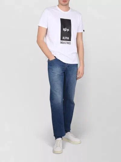 Alpha Industries Logo Graphic Short Sleeve Crew Neck T Shirt In White