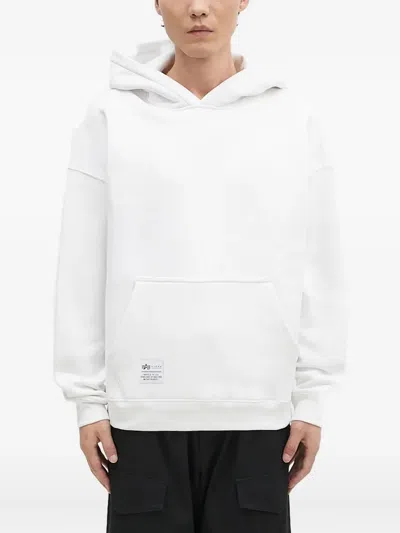 Alpha Industries Logo Hooded Hoodie In White