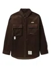 Alpha Industries Logo-patch Corduroy Shirt In Brown