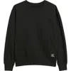 Alpha Industries Logo Patch Cotton Fleece Crewneck Sweatshirt In Black