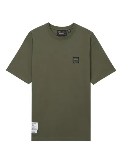 Alpha Industries Logo-patch Cotton T-shirt In Green