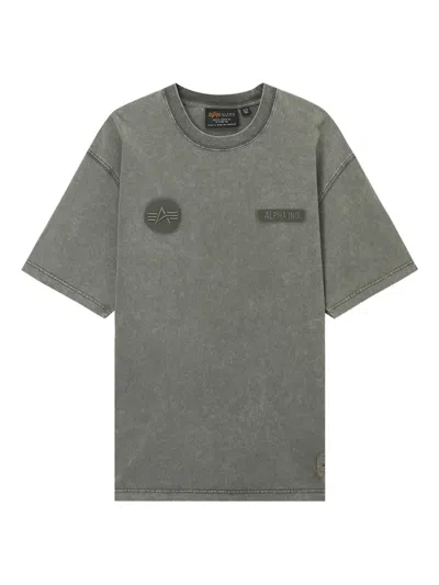 Alpha Industries Logo-patch Cotton T-shirt In Green