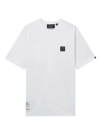 Alpha Industries Logo-patch Cotton T-shirt In White