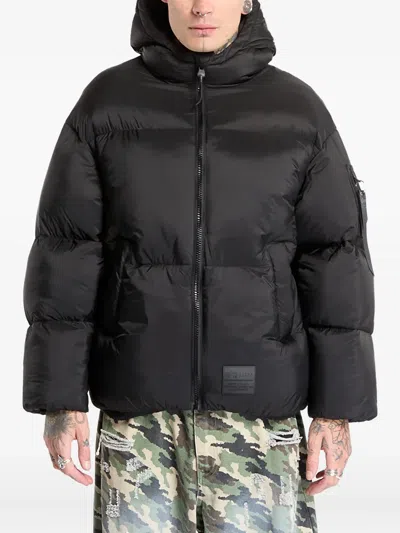 Alpha Industries Logo-patch Padded Jacket In Black
