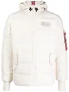 Alpha Industries Logo-patch Padded Jacket In White