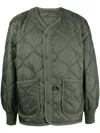 Alpha Industries Logo-patch Quilted Jacket In Green