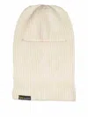 Alpha Industries Logo-patch Ribbed Beanie Hat In Neutral