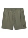 Alpha Industries Logo-patch Shorts In Green