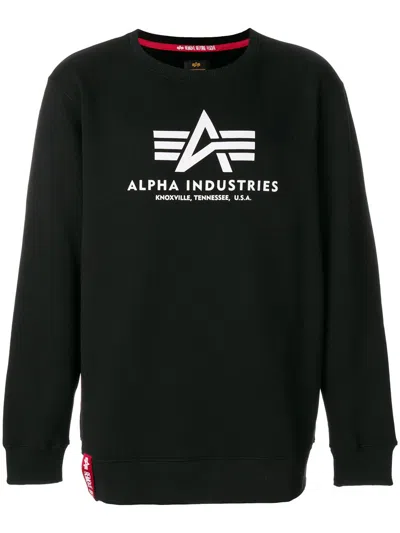 Alpha Industries Logo Patch Sweater In Black