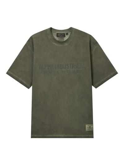 Alpha Industries Logo-print Cotton T-shirt In Green