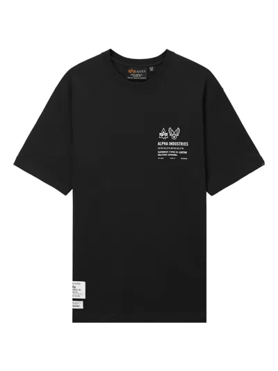 Alpha Industries Logo-print Crew-neck T-shirt In Animal Print