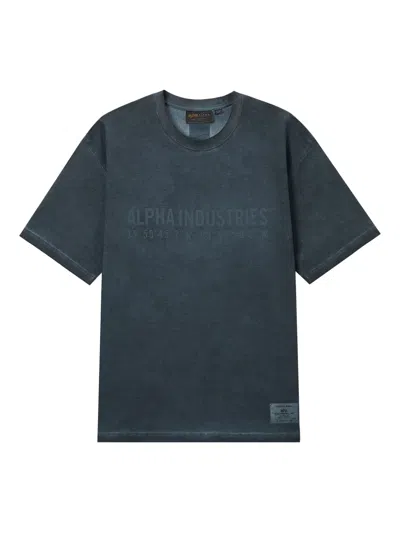 Alpha Industries Logo-print Crew-neck T-shirt In Blue