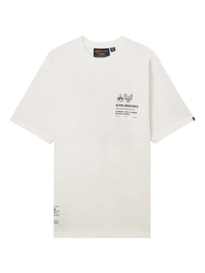 Alpha Industries Logo-print Graphic T-shirt In Gray