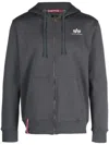 Alpha Industries Logo-print Hooded Jacket In Grey