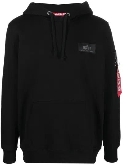 Alpha Industries Logo-print Hoodie In Black