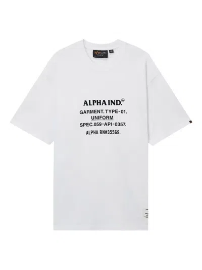 Alpha Industries Logo-print T-shirt In Gray
