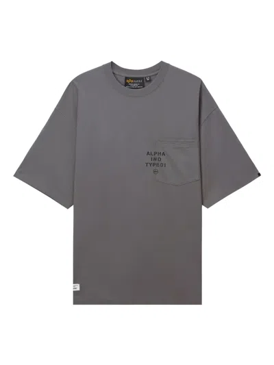 Alpha Industries Logo-print T-shirt In Gray