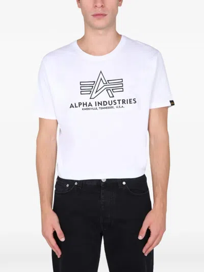 Alpha Industries T Shirt With Embroidered Logo In White