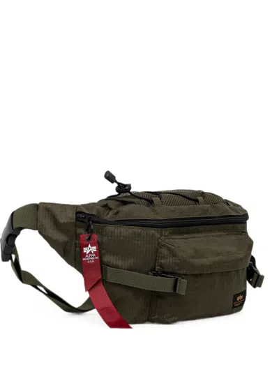 Alpha Industries Logo-patch Belt Bag In Green