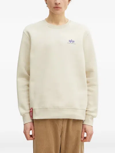 Alpha Industries Logo-patch Sweatshirt In Neutral