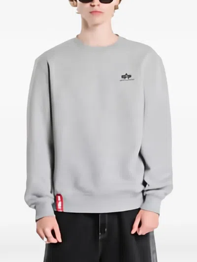 Alpha Industries Logo-print Sweater In Gray