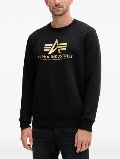 Alpha Industries Logo-print Sweatshirt In Black