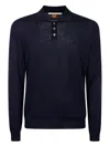 Alpha Industries Long-sleeve Button Polo Shirt In Blue