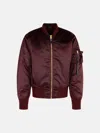 Alpha Industries Ma-1 Base Flight Utility-pocket Bomber Jacket In Burgundy