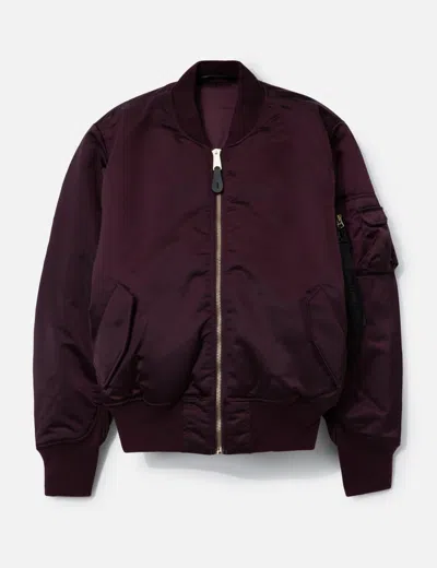 Alpha Industries Ma-1 Base Flight Bomber Jacket In Burgundy