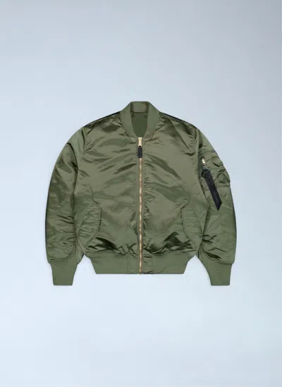 Alpha Industries Ma-1 Base Flight Bomber Jacket In Green