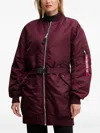 Alpha Industries Ma-1 Belted Coat In Burgundy