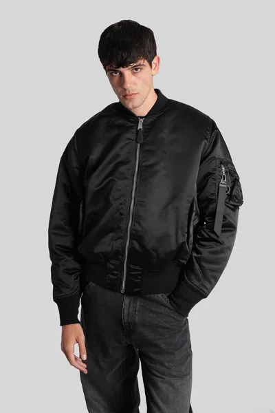 Alpha Industries Ma-1 Bomber Jacket In Black Nylon
