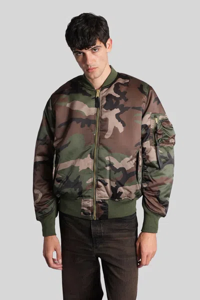 ALPHA INDUSTRIES MA-1 BOMBER JACKET IN CAMOUFLAGE NYLON
