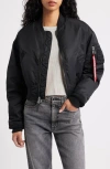 Alpha Industries Ma-1 Crop Flight Jacket In Black