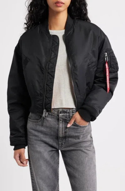 Alpha Industries Ma-1 Crop Flight Jacket In Black