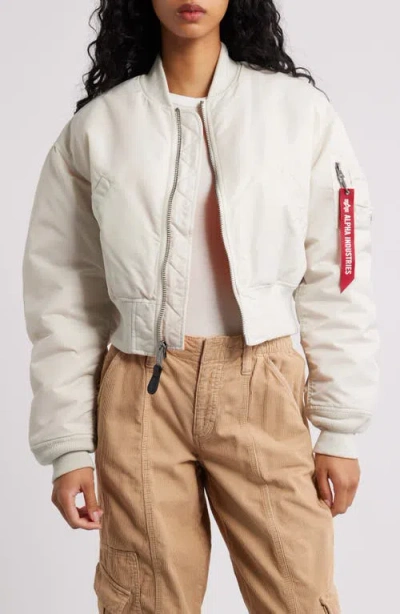 Alpha Industries Ma-1 Crop Flight Jacket In Neutral
