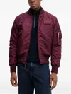 Alpha Industries Ma-1 D-tec Hooded Bomber Jacket In Red