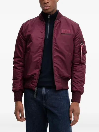Alpha Industries Ma-1 D-tec Hooded Bomber Jacket In Red