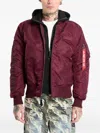 Alpha Industries Ma-1 D-tec Sleeve-embroidery Jacket In Burgundy