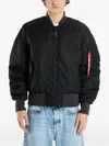 Alpha Industries Ma-1 Distressed Internal Pocket Bomber Jacket In Black