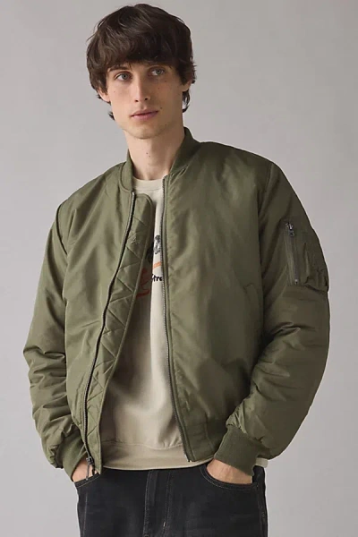 Alpha Industries Ma-1 Flight Jacket In Olive, Men's At Urban Outfitters In Metallic