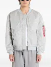 Alpha Industries Grey Reversible Zip-up Bomber Jacket In Gray