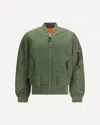 Alpha Industries Ma-1 Vf 59 Long Bomber Jacket Dark Green Nylon Bomber Jacket In Green