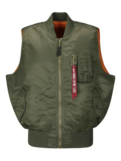 Alpha Industries Ma-1 Heritage Zip-fastening Bomber Jacket In Green