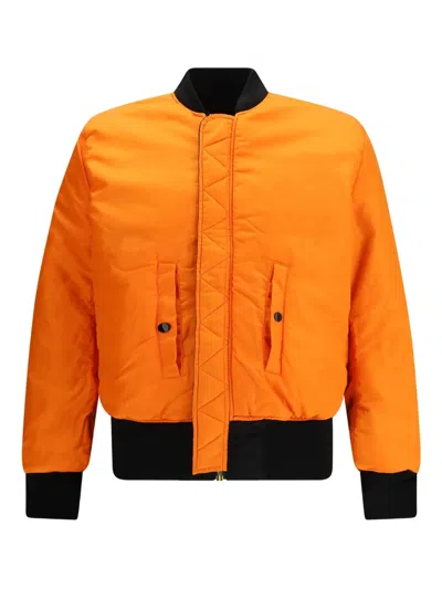 Alpha Industries Ma-1 Heritage Zipped-down Jacket In Orange