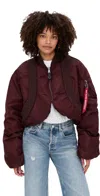 Alpha Industries Ma-1 Knit Rib Flight Jacket Cedar Red In Red