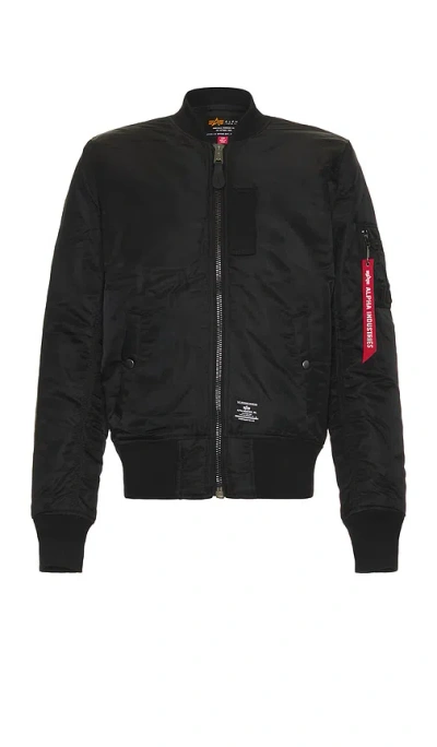 Alpha Industries Ma-1 Regular Fit Flight Jacket In Black